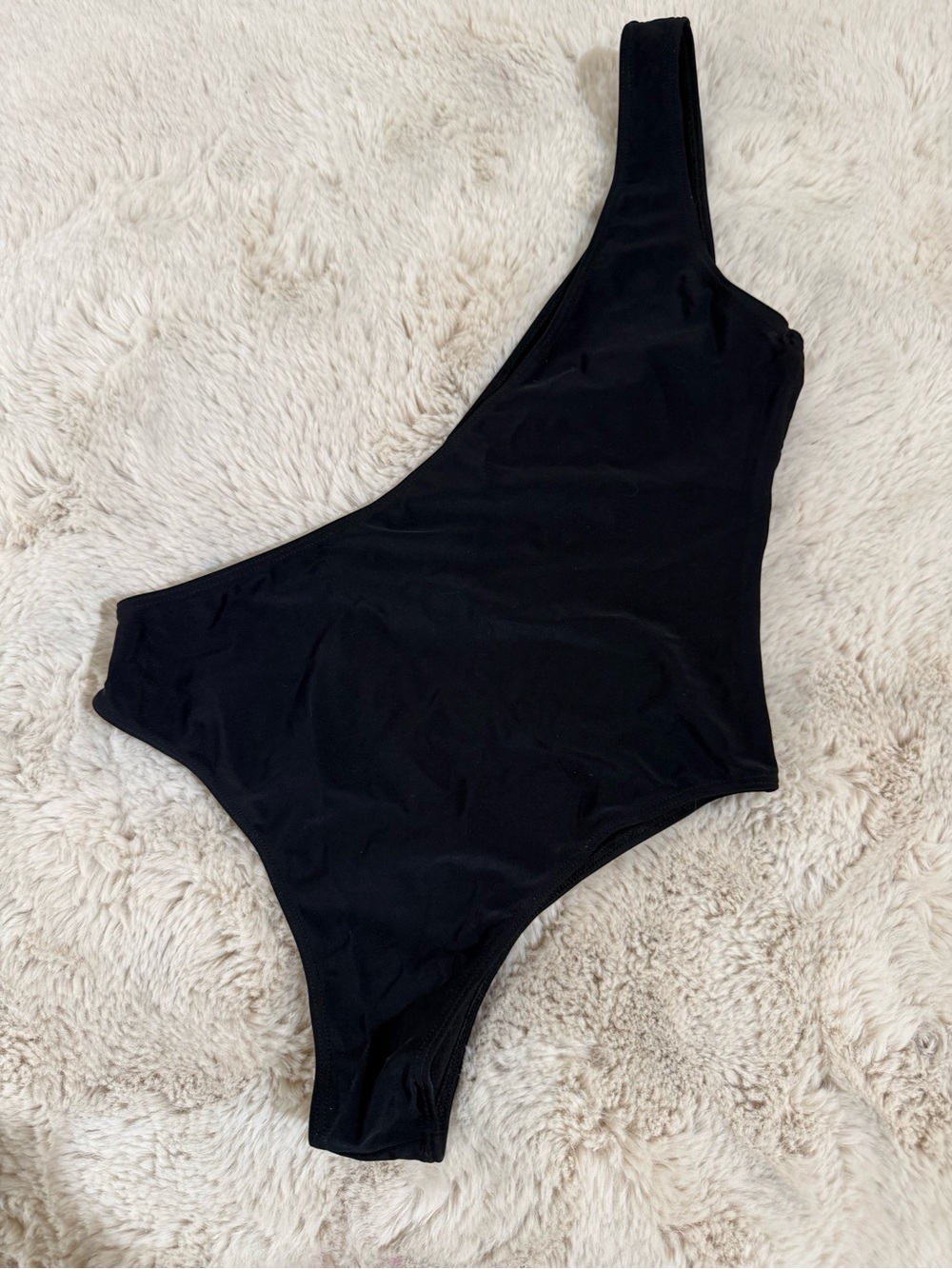 SHEIN Black One-Shoulder Swimwear size S